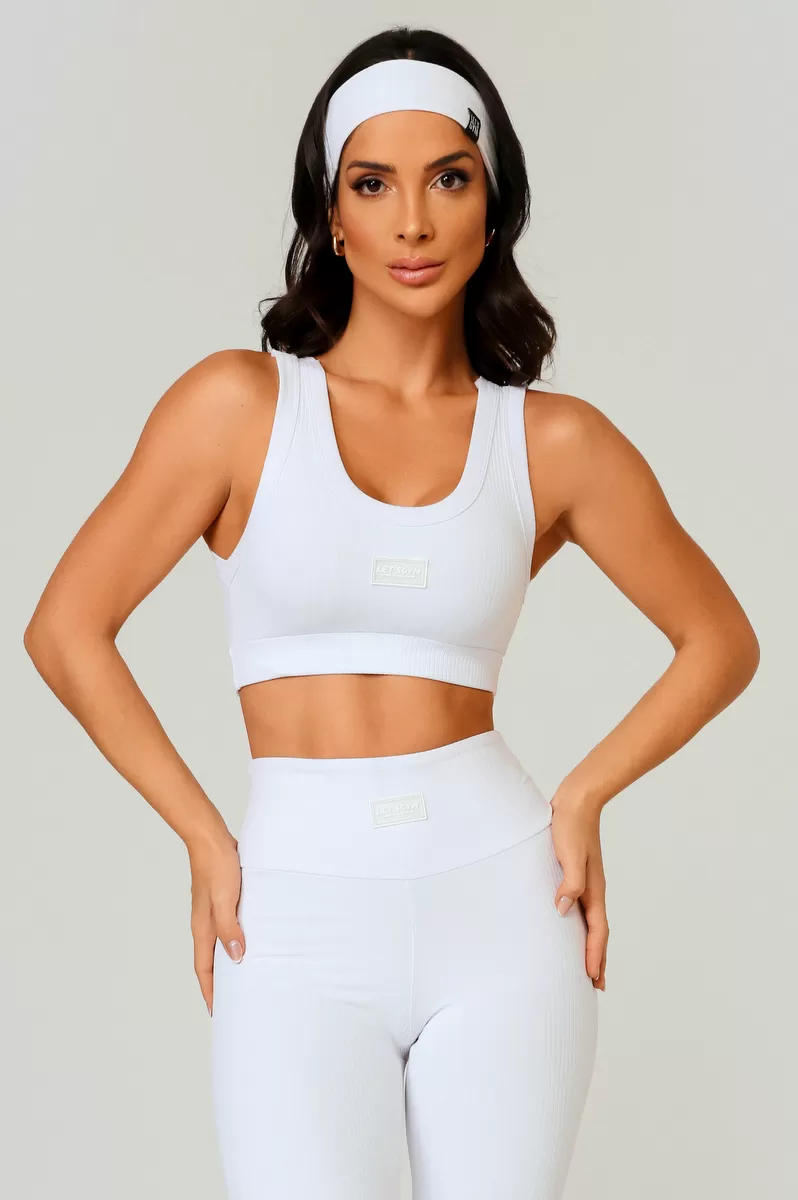 Lets Gym - White Comfort Rib Top - 2492BR Lets Gym - White Comfort Rib Top - 2492BR
