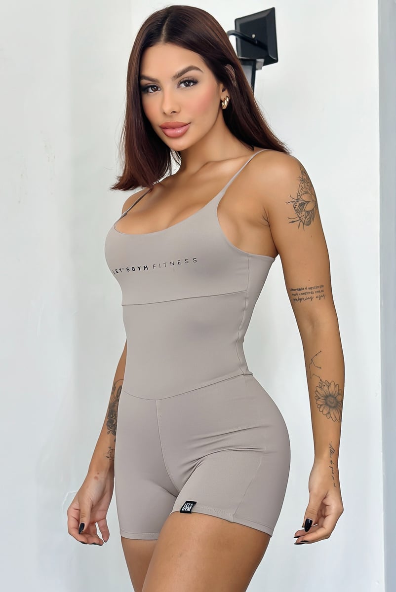 Lets Gym - Romper Basic Curve Mocaccino - 2464MOC Lets Gym - Romper Basic Curve Mocaccino - 2464MOC