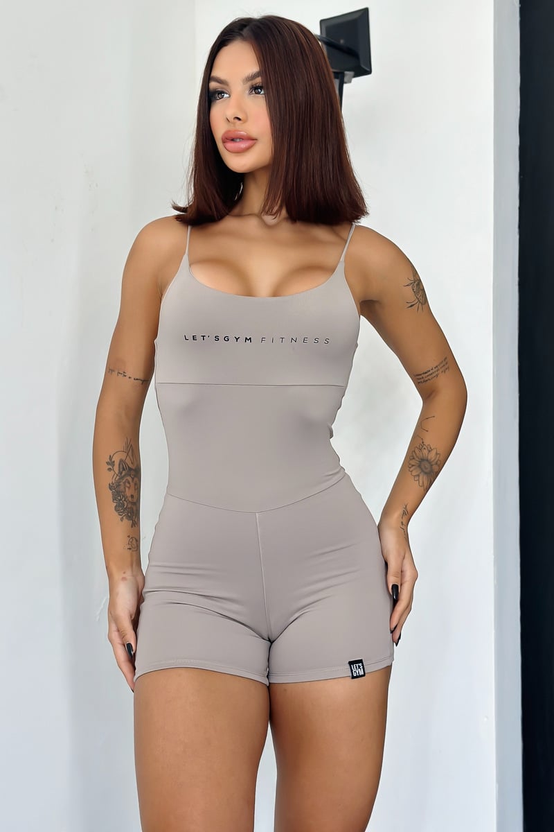 Lets Gym - Romper Basic Curve Mocaccino - 2464MOC Lets Gym - Romper Basic Curve Mocaccino - 2464MOC