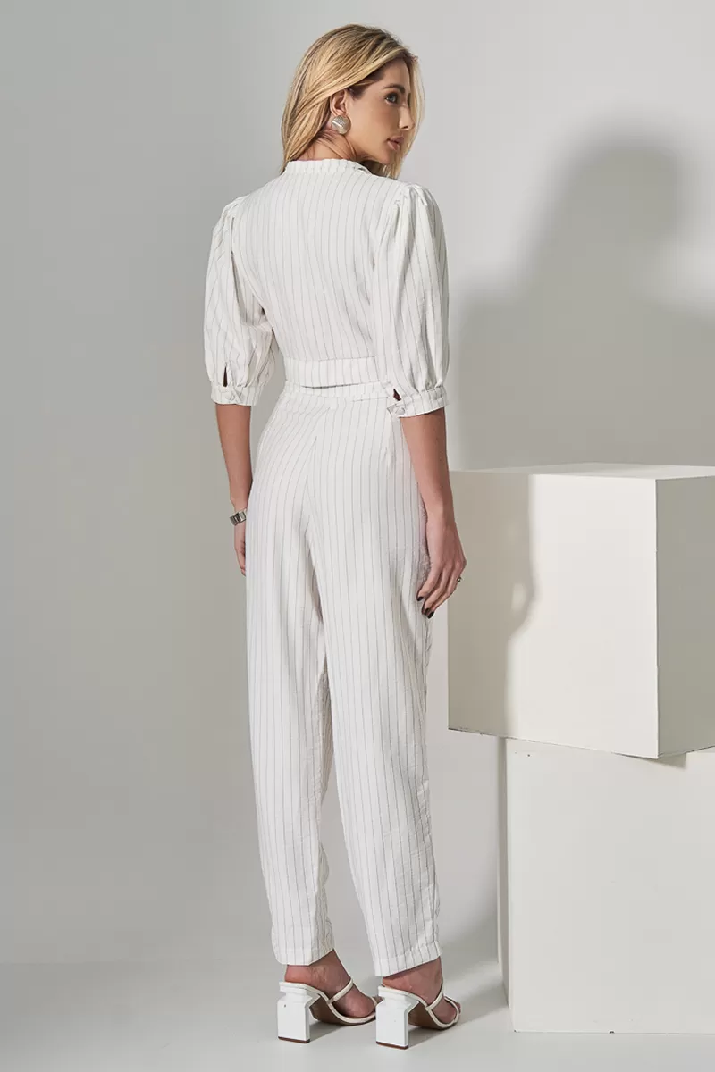 Miss Misses - Miss Misses Cropped Set and Off White Pinstripe Pants - 80528OFF Miss Misses - Miss Misses Cropped Set and Off White Pinstripe Pants - 80528OFF