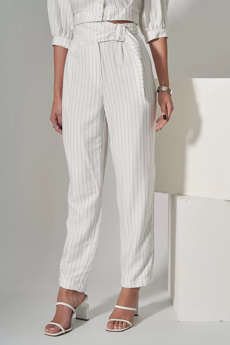 Miss Misses - Miss Misses Cropped Set and Off White Pinstripe Pants - 80528OFF Miss Misses - Miss Misses Cropped Set and Off White Pinstripe Pants - 80528OFF