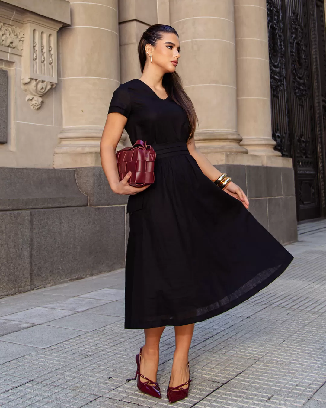 Miss Misses - Set Miss Misses Shirt and Skirt Midi Linen Black - 54238PRETO Miss Misses - Set Miss Misses Shirt and Skirt Midi Linen Black - 54238PRETO