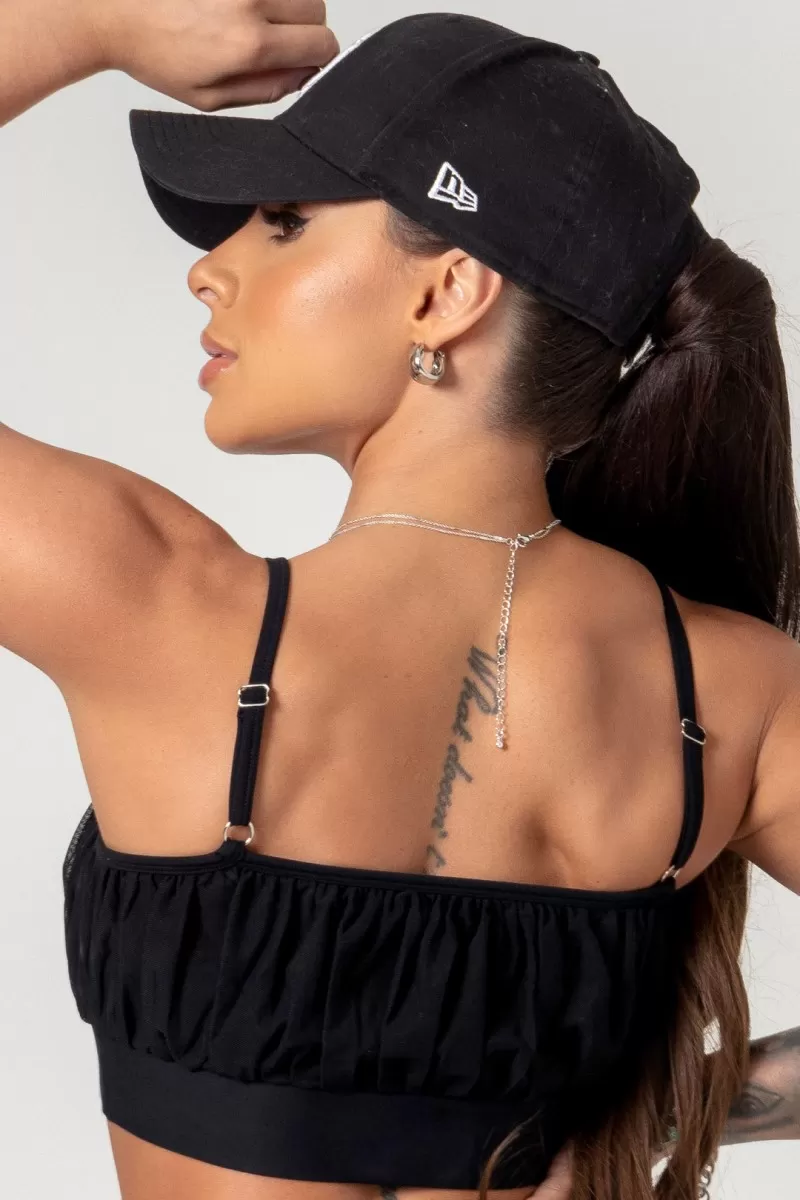 Hipkini - Favorite Black Ruched Top with tulle - 33330644 Hipkini - Favorite Black Ruched Top with tulle - 33330644