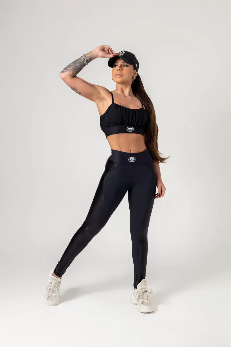 Hipkini - Favorite Black Ruched Top with tulle - 33330644 Hipkini - Favorite Black Ruched Top with tulle - 33330644