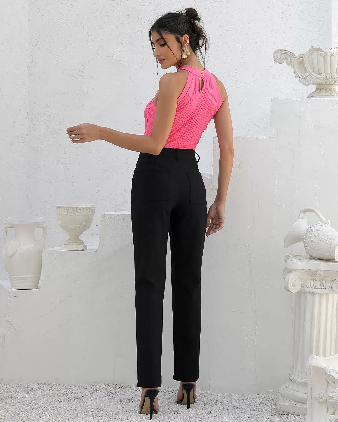 Miss Misses - Pants Miss Misses Detail Lapel Front Black - 54061PRETO Miss Misses - Pants Miss Misses Detail Lapel Front Black - 54061PRETO