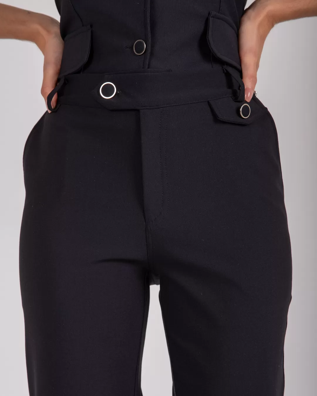 Miss Misses - Pants Miss Misses Detail Lapel Front Black - 54061PRETO Miss Misses - Pants Miss Misses Detail Lapel Front Black - 54061PRETO