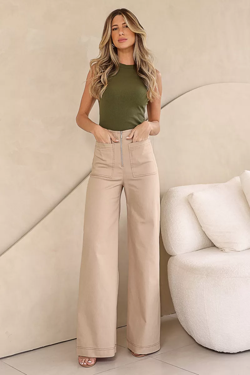 Dot Clothing - Pants Dot Clothing Twill Pantalona Beige - 2104BEGE Dot Clothing - Pants Dot Clothing Twill Pantalona Beige - 2104BEGE