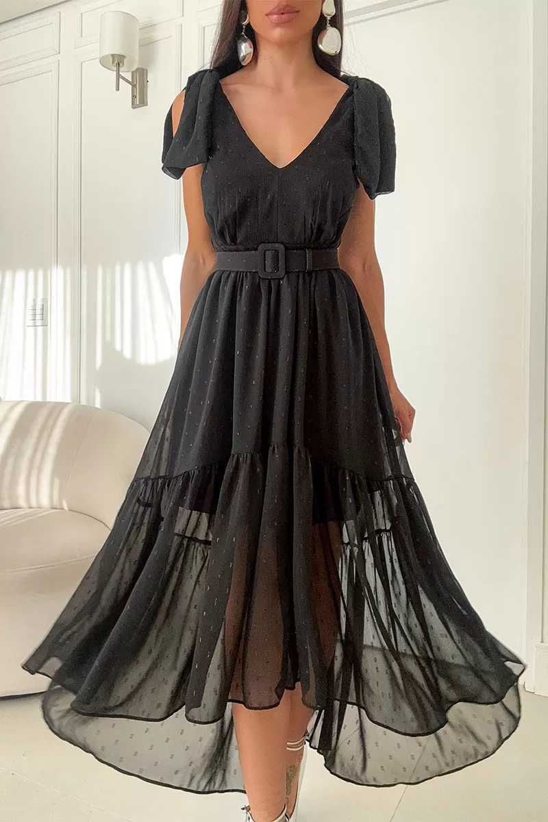 Oxigênio - Oxigênio Midi Dress Daniela Black - 24792PRETO Oxigênio - Oxigênio Midi Dress Daniela Black - 24792PRETO
