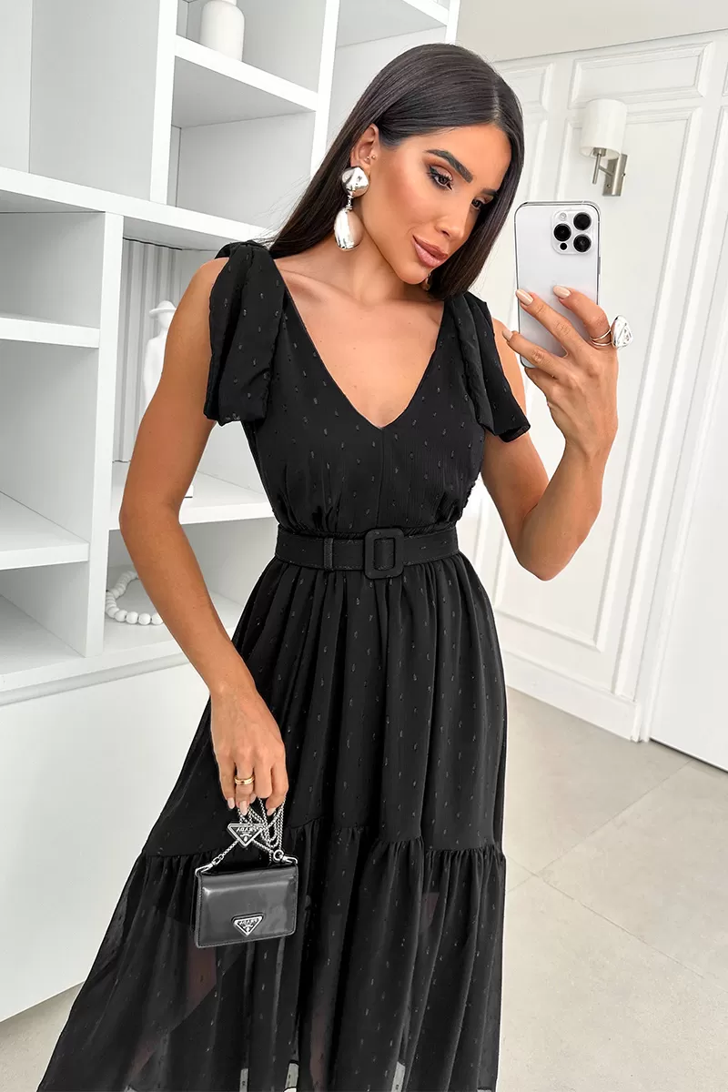 Oxigênio - Oxigênio Midi Dress Daniela Black - 24792PRETO Oxigênio - Oxigênio Midi Dress Daniela Black - 24792PRETO