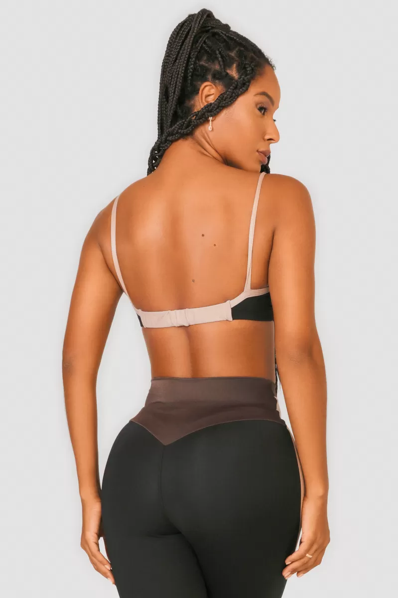 Lets Gym - Deluxe Black and Nude Top - 2484PTND Lets Gym - Deluxe Black and Nude Top - 2484PTND