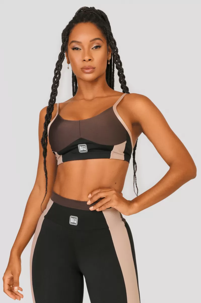 Lets Gym - Deluxe Black and Nude Top - 2484PTND Lets Gym - Deluxe Black and Nude Top - 2484PTND