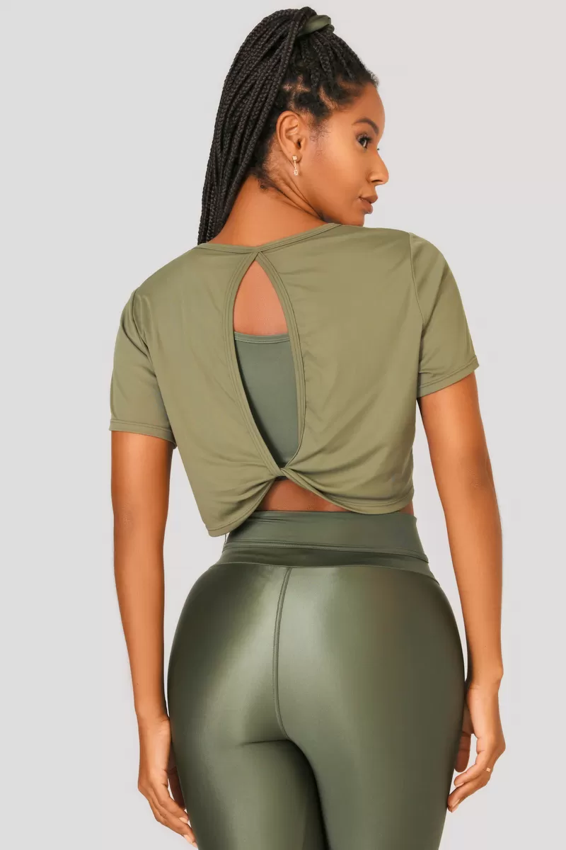 Lets Gym - Cropped Flow Military Green - 2473VDM Lets Gym - Cropped Flow Military Green - 2473VDM