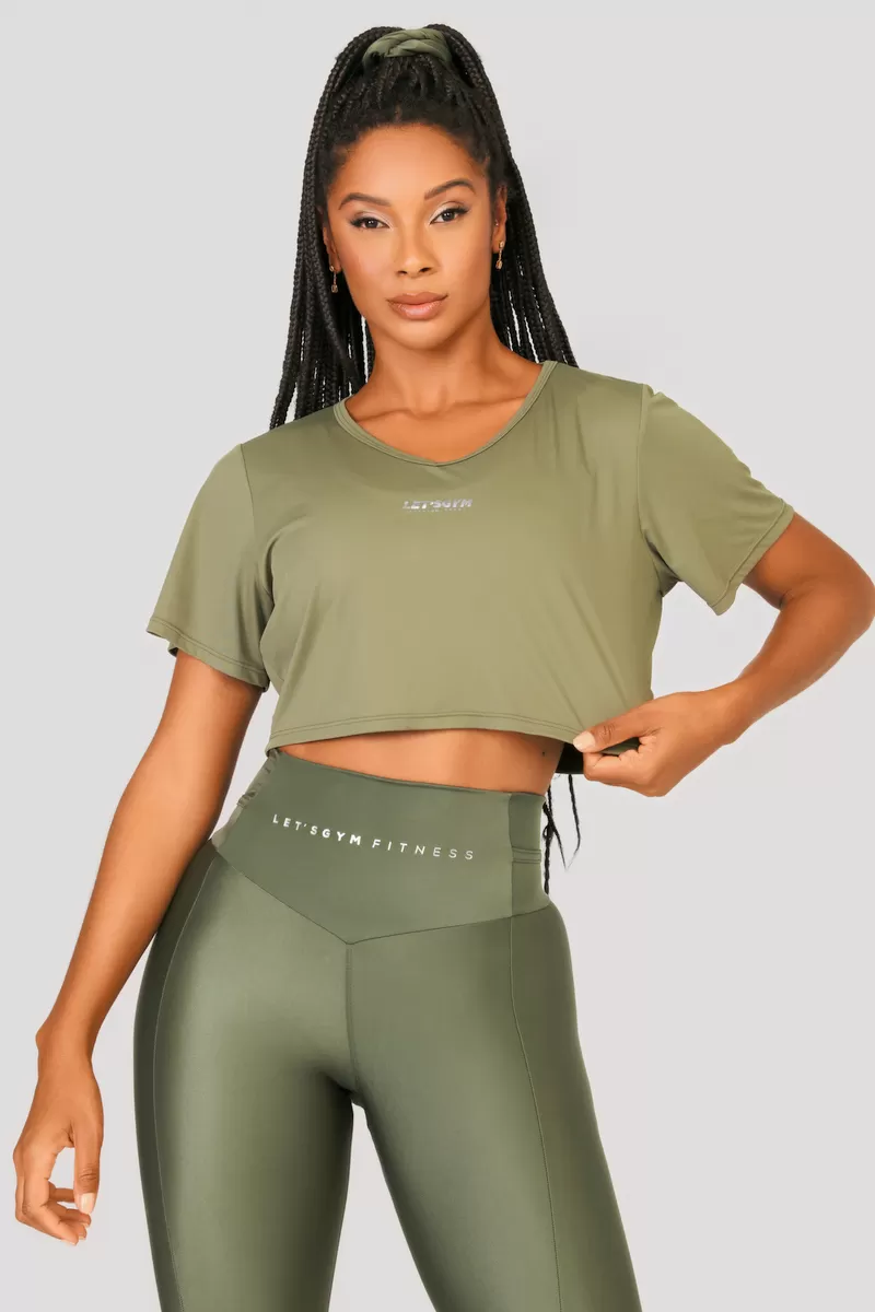 Lets Gym - Cropped Flow Military Green - 2473VDM Lets Gym - Cropped Flow Military Green - 2473VDM