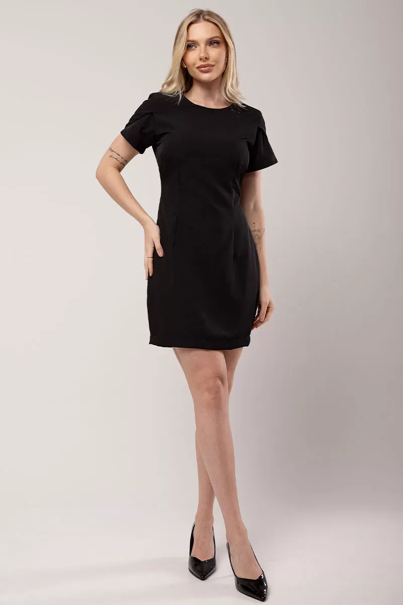 Miss Misses - Dress Miss Misses Tubinho With Shoulder Pad Black - 54351PRETO Miss Misses - Dress Miss Misses Tubinho With Shoulder Pad Black - 54351PRETO