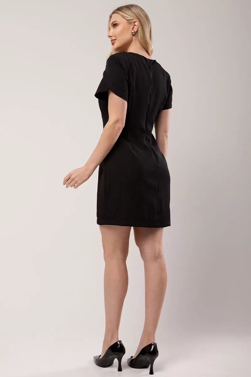 Miss Misses - Dress Miss Misses Tubinho With Shoulder Pad Black - 54351PRETO Miss Misses - Dress Miss Misses Tubinho With Shoulder Pad Black - 54351PRETO