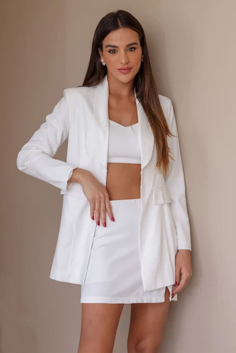 Dot Clothing - Trijunto Dot Clothing Blazer Skirt and Cropped Off White - 2272OFF