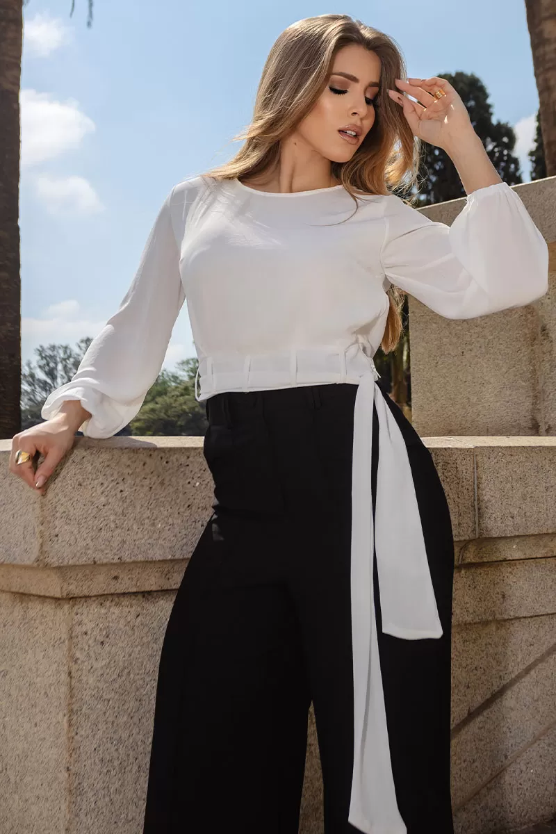 Miss Misses - Miss Misses Chiffon Shirt With White Stripe - 80554005 Miss Misses - Miss Misses Chiffon Shirt With White Stripe - 80554005