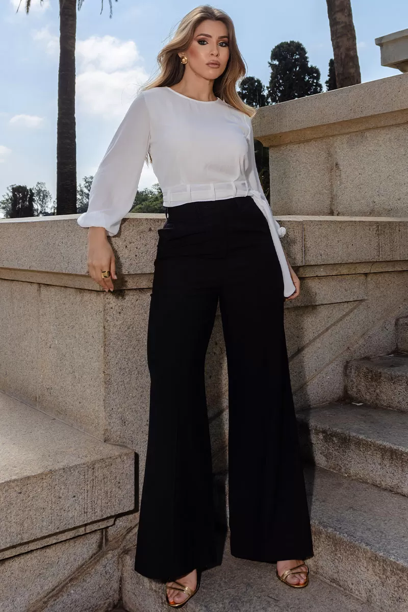 Miss Misses - Miss Misses Chiffon Shirt With White Stripe - 80554005 Miss Misses - Miss Misses Chiffon Shirt With White Stripe - 80554005
