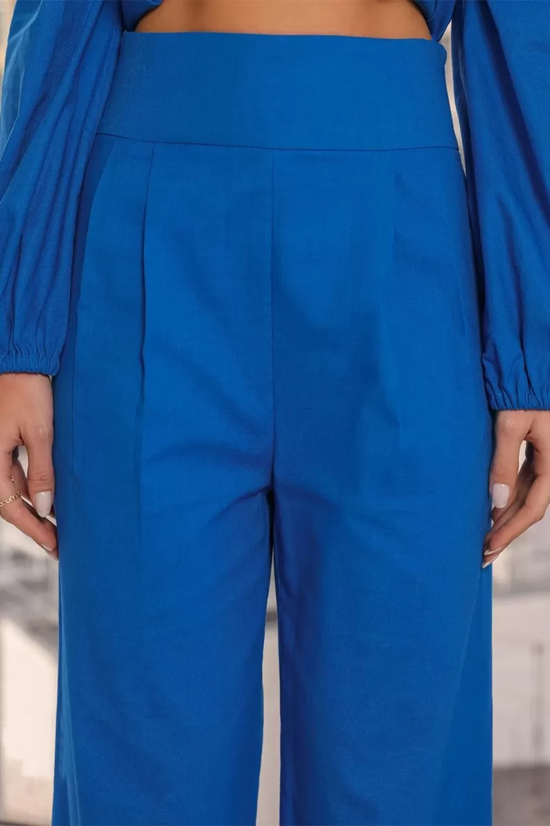 Dot Clothing - Pants Dot Clothing Linen Blue Pantalona - 2443AZUL Dot Clothing - Pants Dot Clothing Linen Blue Pantalona - 2443AZUL