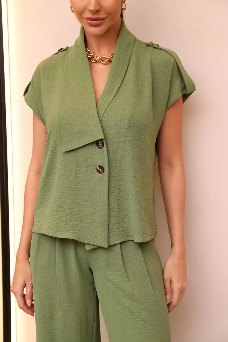 Dot Clothing - Set Dot Clothing Shirt Green Stripe Detail - 2445VERDE Dot Clothing - Set Dot Clothing Shirt Green Stripe Detail - 2445VERDE