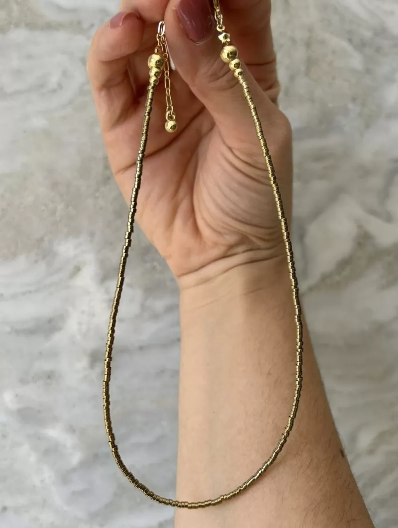 Mikabe - Necklace Hematite Micro Pastilles - MK1800