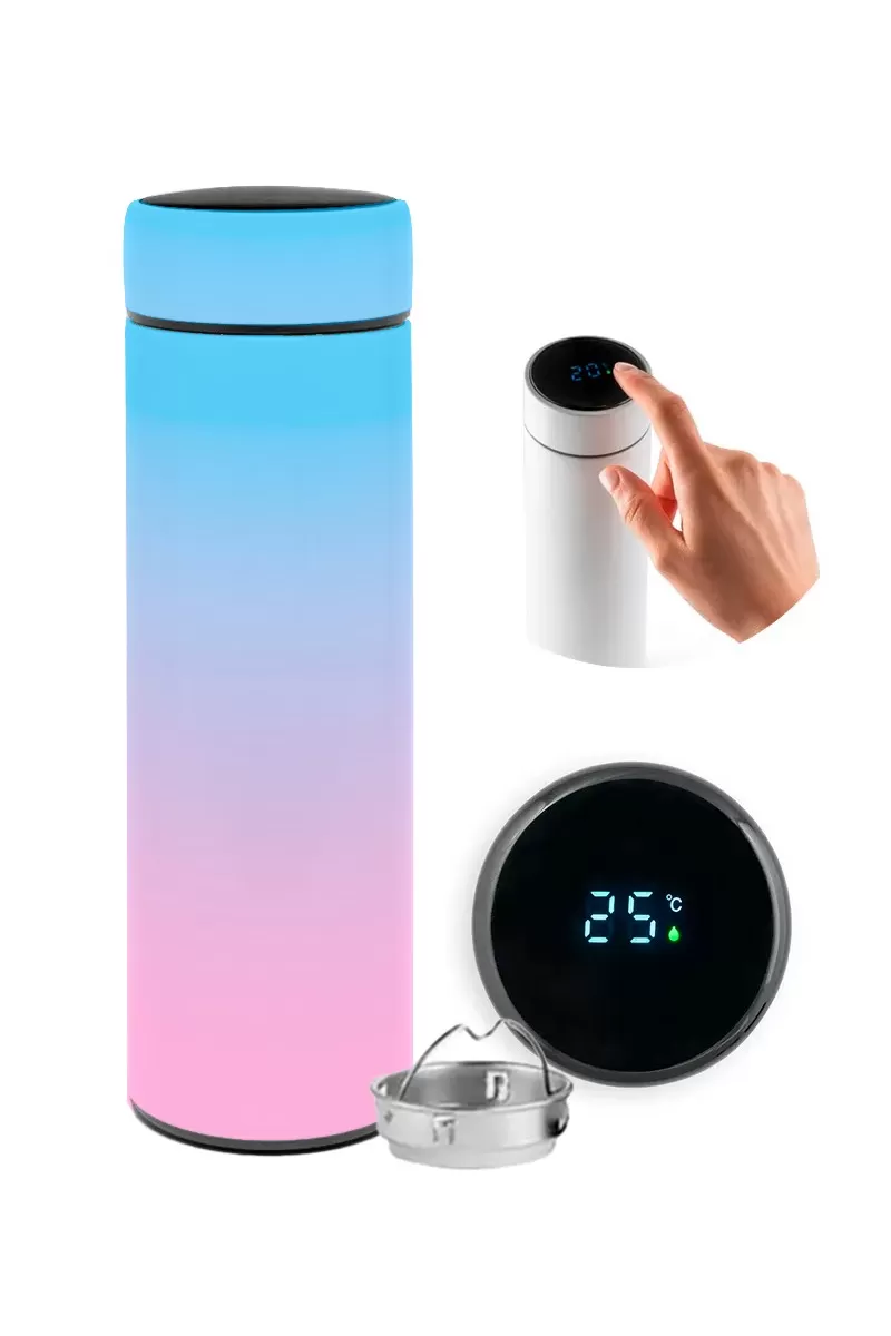 Garotafit - TWO-COLOR THERMAL BOTTLE WITH THERMOMETER - 500 ML - GF10