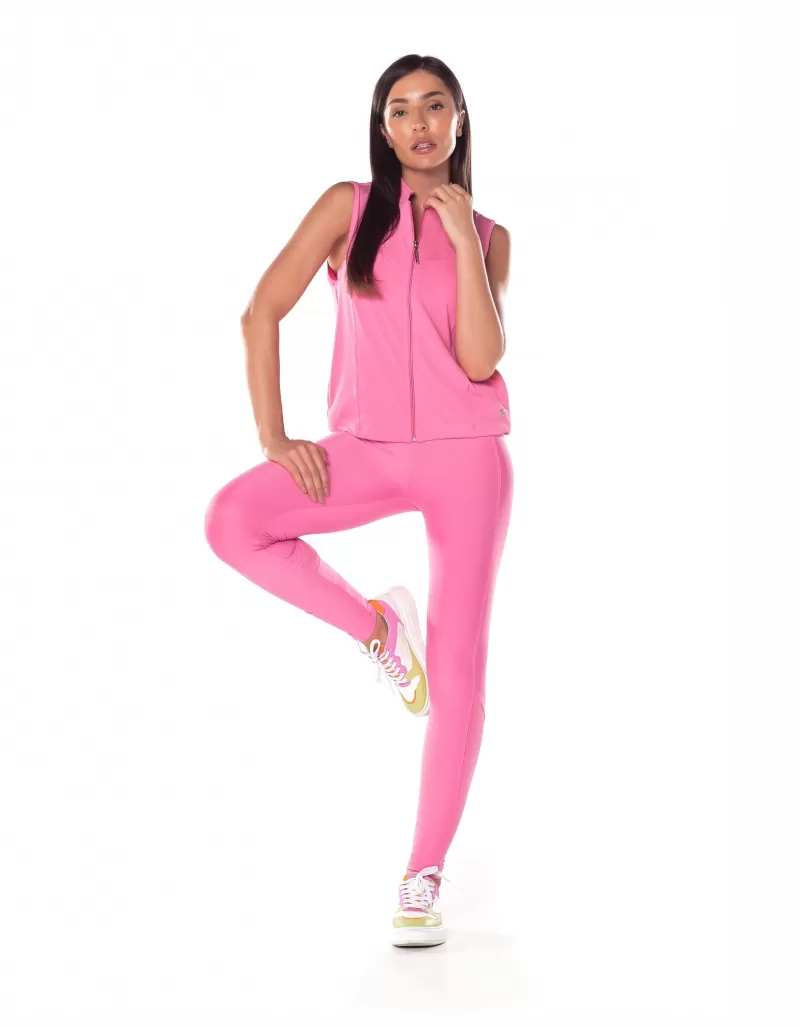 Vestem - Candy Pink Daisy Pocket Vest - COL11.V25.C0504 Vestem - Candy Pink Daisy Pocket Vest - COL11.V25.C0504