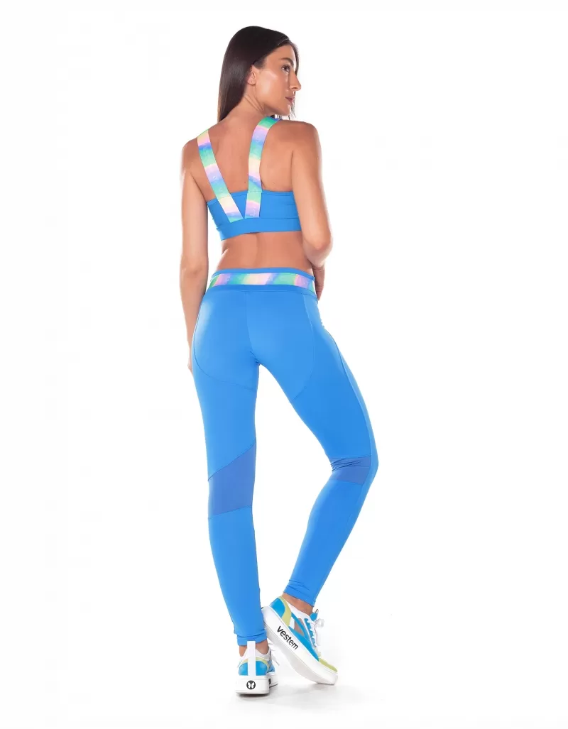 Vestem - Enseada Blue Daisy Elastic Waistband Leggings - FS1305.V25.C0301 Vestem - Enseada Blue Daisy Elastic Waistband Leggings - FS1305.V25.C0301