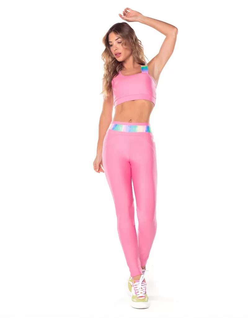Vestem - Candy Pink Daisy Elastic Waist Legging - FS1305.V25.C0504 Vestem - Candy Pink Daisy Elastic Waist Legging - FS1305.V25.C0504