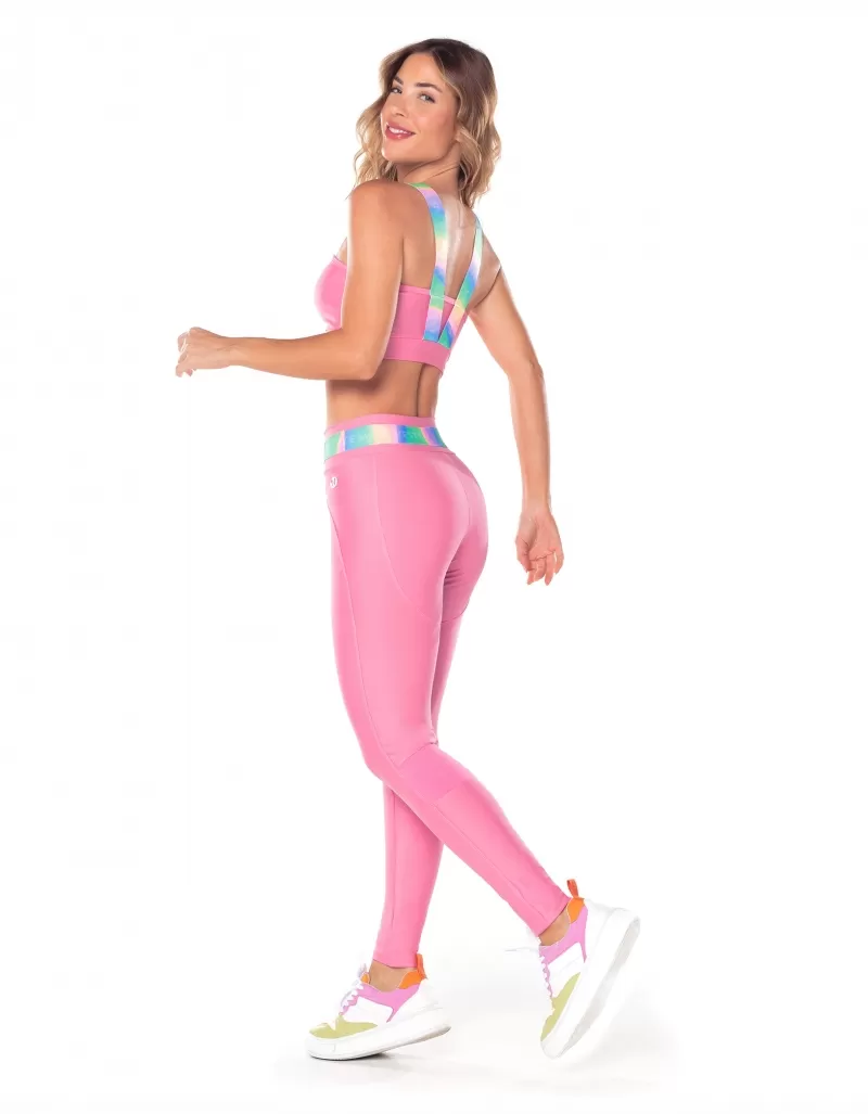 Vestem - Candy Pink Daisy Elastic Waist Legging - FS1305.V25.C0504 Vestem - Candy Pink Daisy Elastic Waist Legging - FS1305.V25.C0504