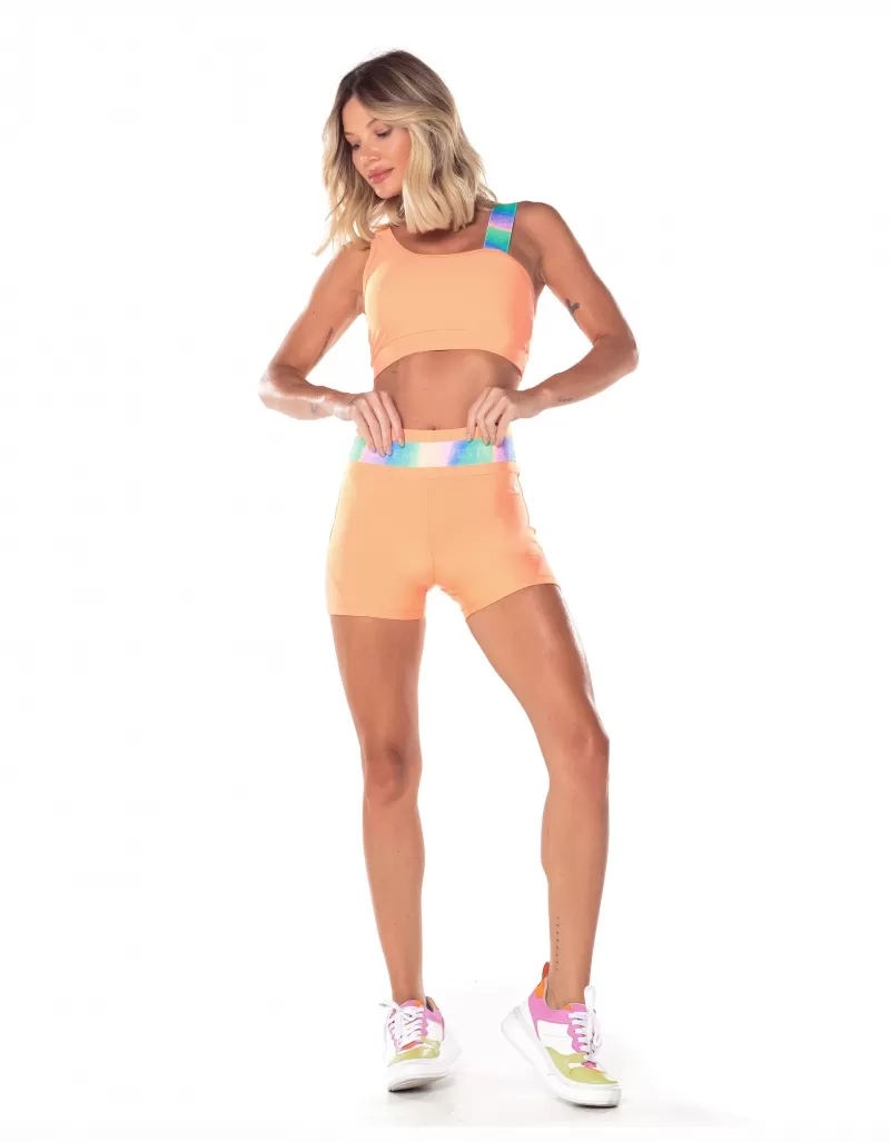 Vestem - Daisy Orange Sunset Elastic Waist Shorts - SH601.V25.C0501 Vestem - Daisy Orange Sunset Elastic Waist Shorts - SH601.V25.C0501