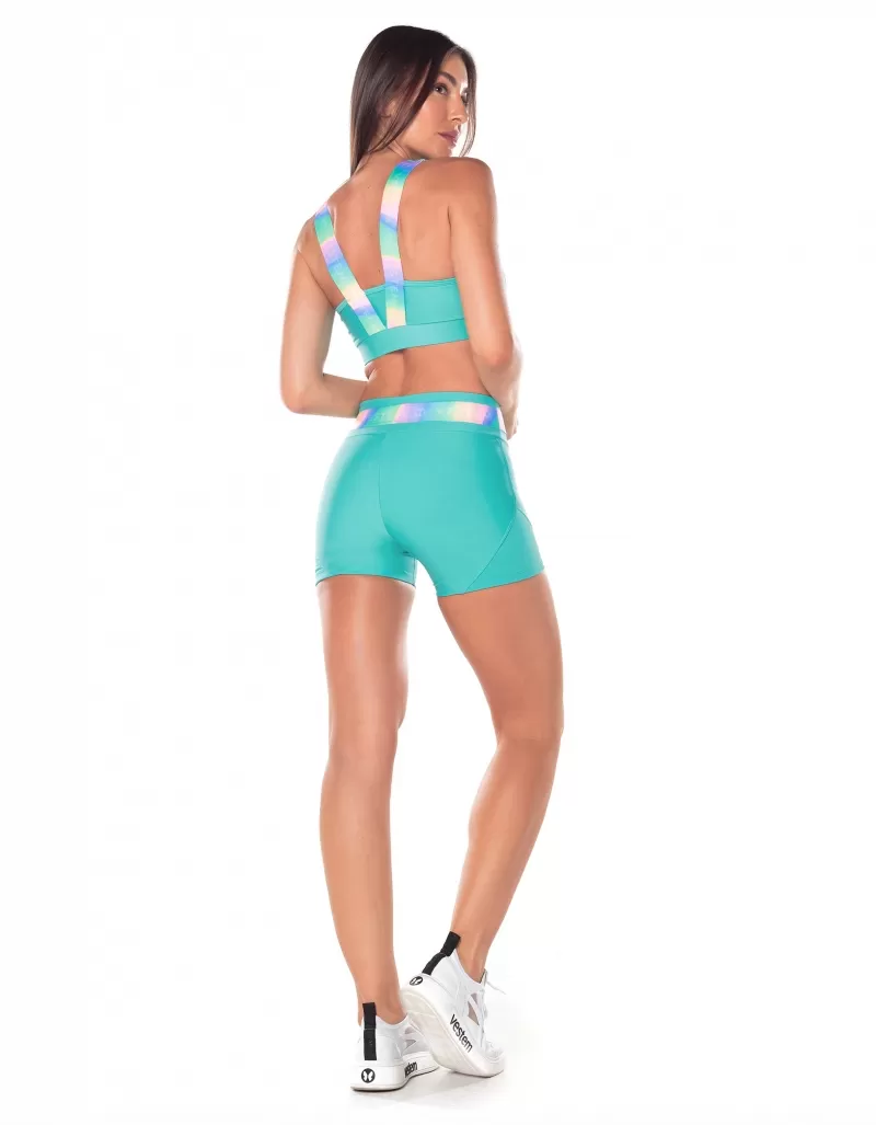 Vestem - Daisy Green Noronha Elastic Waist Shorts - SH601.V25.C0506 Vestem - Daisy Green Noronha Elastic Waist Shorts - SH601.V25.C0506