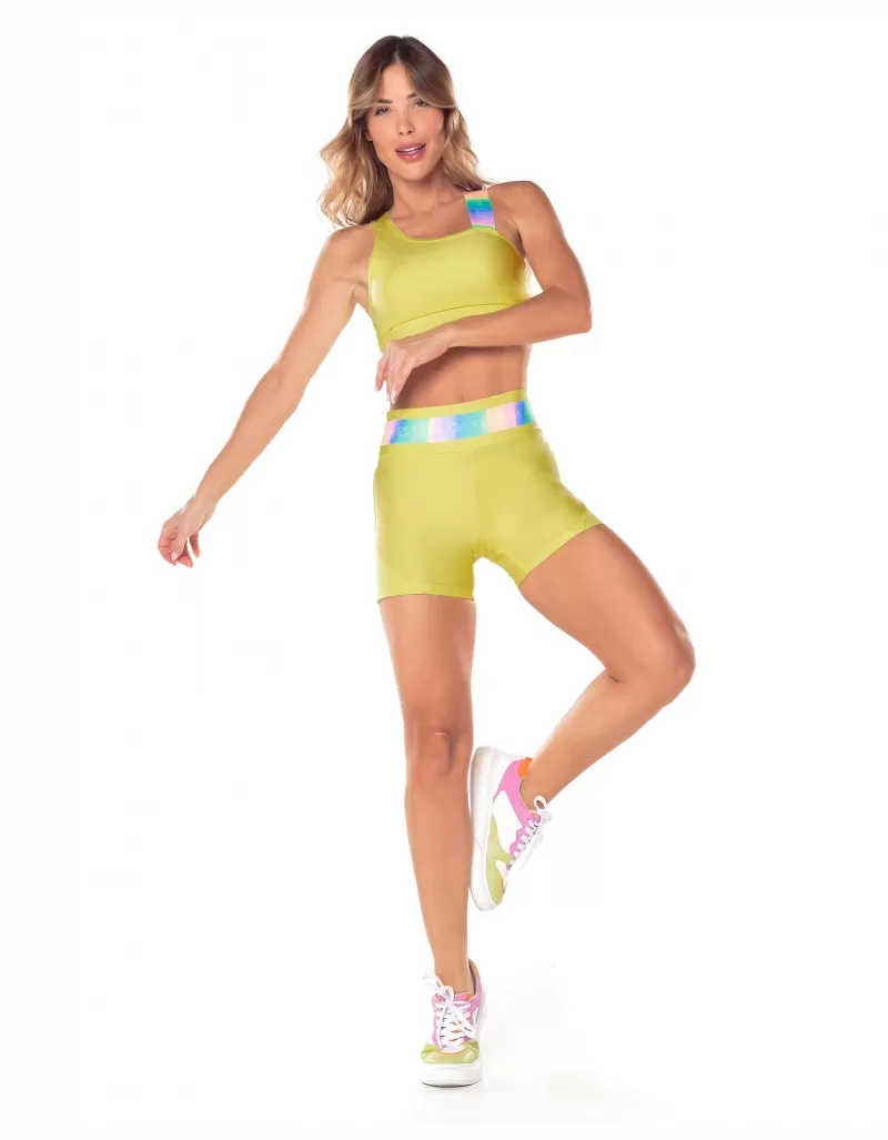 Vestem - Daisy Yellow Firefly Elastic Waist Shorts - SH601.V25.C0507 Vestem - Daisy Yellow Firefly Elastic Waist Shorts - SH601.V25.C0507