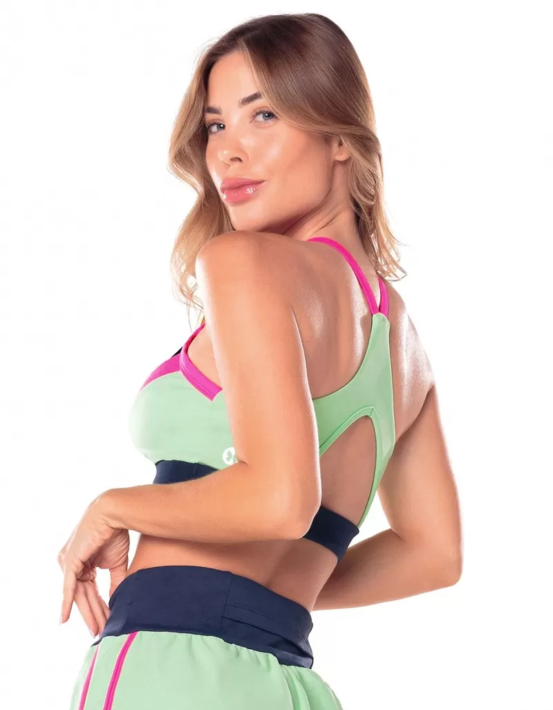 Vestem - Mint Green Esmesh Tricolor Top - TOP1075.V25.C0280 Vestem - Mint Green Esmesh Tricolor Top - TOP1075.V25.C0280