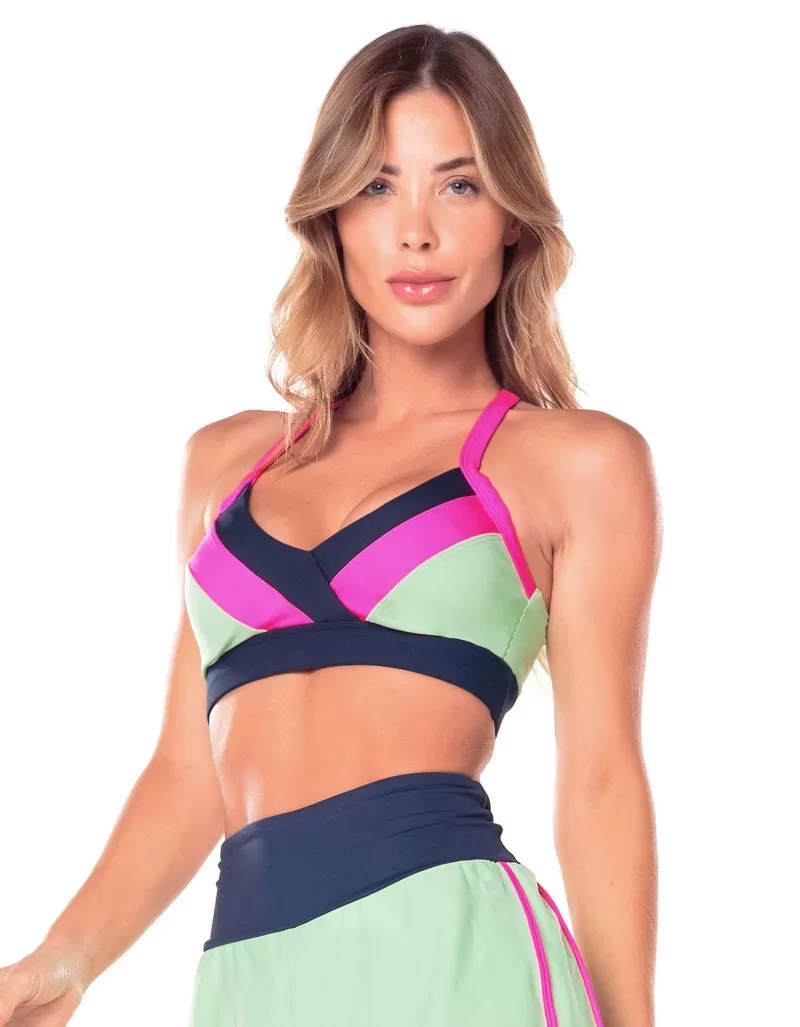 Vestem - Mint Green Esmesh Tricolor Top - TOP1075.V25.C0280 Vestem - Mint Green Esmesh Tricolor Top - TOP1075.V25.C0280