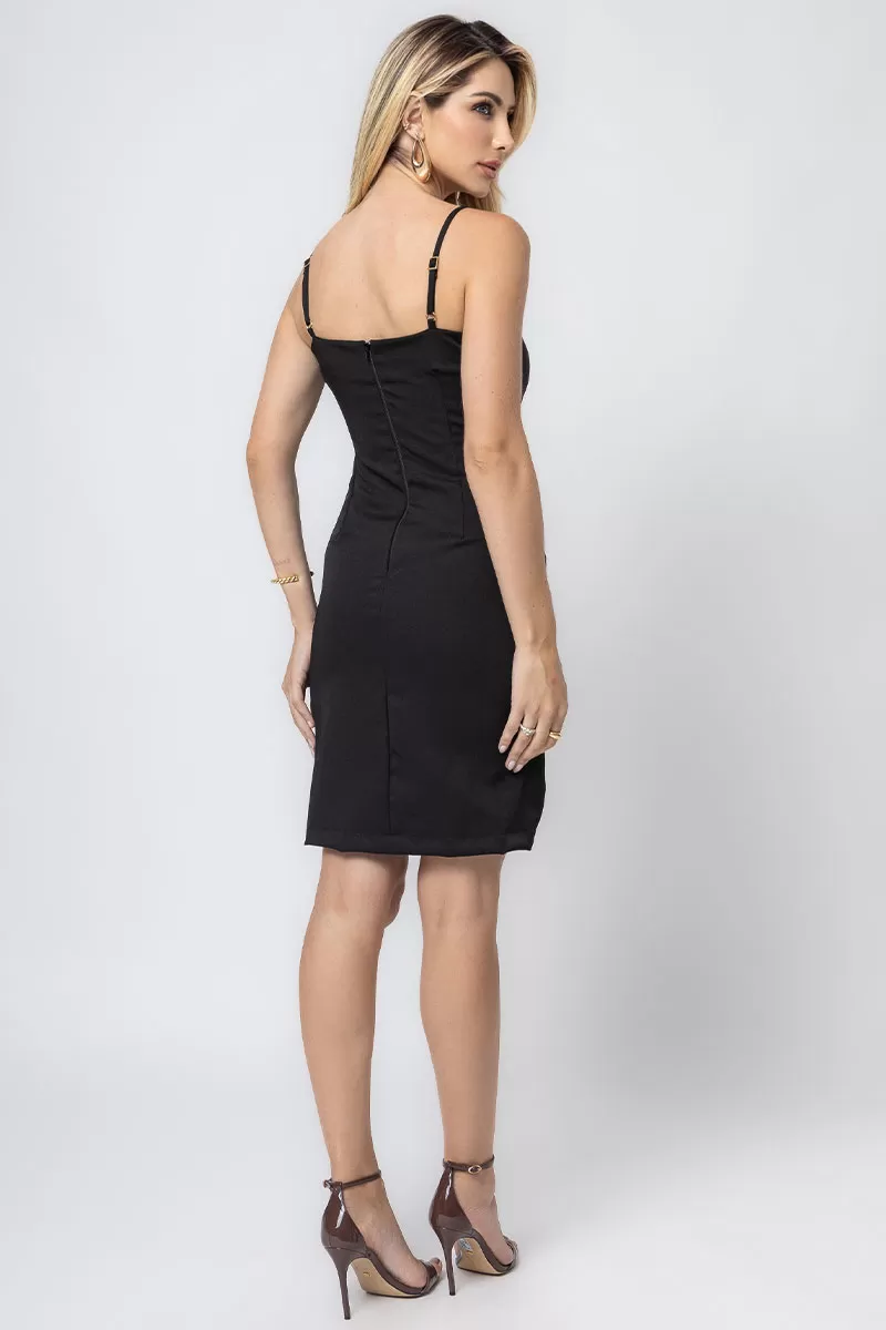 Miss Misses - Dress Miss Misses Gloria Tubinho Black - 80558PRETO Miss Misses - Dress Miss Misses Gloria Tubinho Black - 80558PRETO