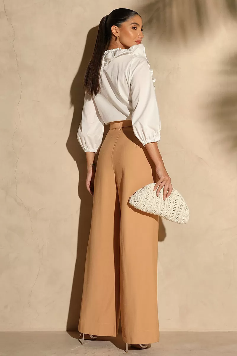 Miss Misses - Valentina Long Sleeve Shirt with Frill White - 54356OFF