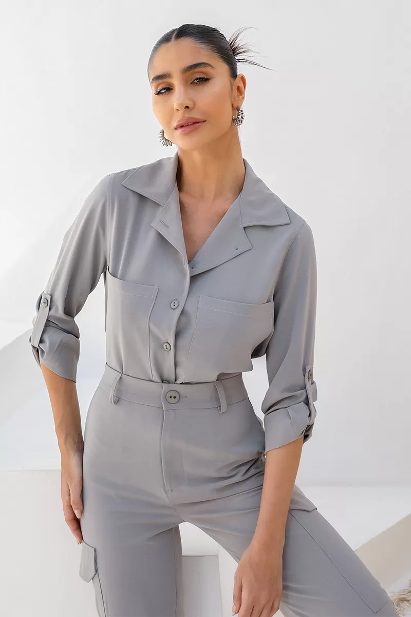Dot Clothing - Set Dot Clothing Aline Alfaiataria Gray - 2448CINZA Dot Clothing - Set Dot Clothing Aline Alfaiataria Gray - 2448CINZA