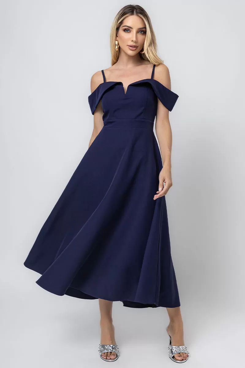 Miss Misses - Flavia Shoulder to Shoulder Dress with Blue Strap - 54294004 Miss Misses - Flavia Shoulder to Shoulder Dress with Blue Strap - 54294004
