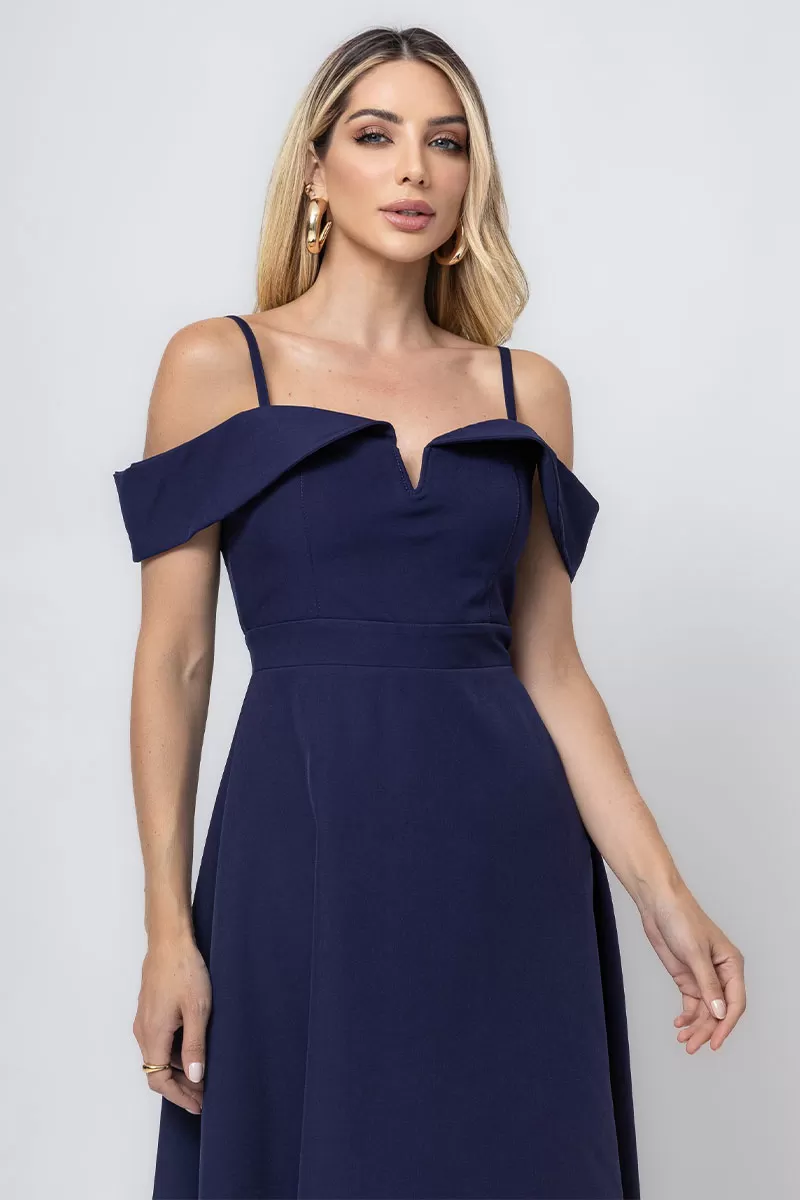 Miss Misses - Flavia Shoulder to Shoulder Dress with Blue Strap - 54294004 Miss Misses - Flavia Shoulder to Shoulder Dress with Blue Strap - 54294004