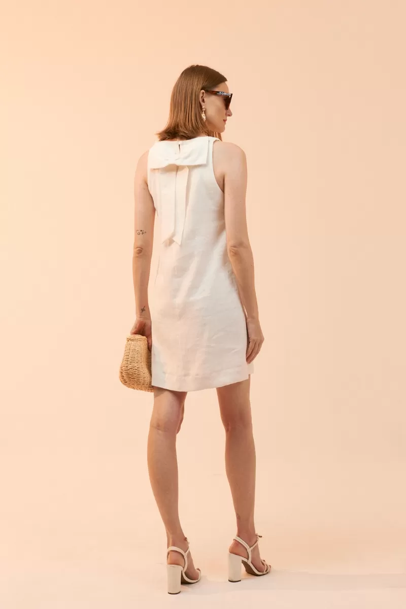 Hidrogênio - OFF-WHITE LINEN TANK TOP DRESS WITH BOW ON THE BACK - 20081018 Hidrogênio - OFF-WHITE LINEN TANK TOP DRESS WITH BOW ON THE BACK - 20081018