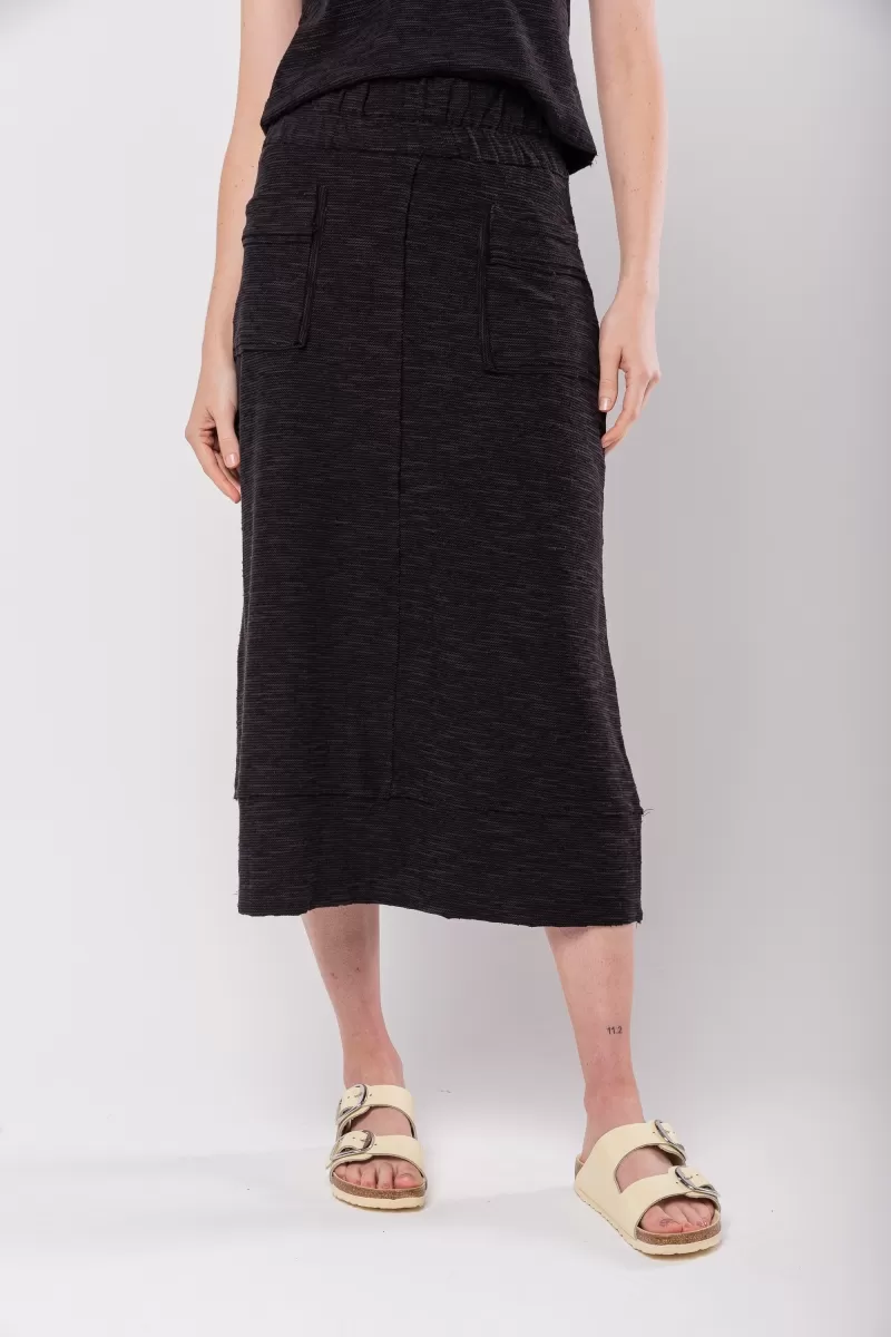 Hidrogênio - COS MIDI SKIRT WITH ELASTIC BAND AND BLACK THREAD POCKETS - 20130001 Hidrogênio - COS MIDI SKIRT WITH ELASTIC BAND AND BLACK THREAD POCKETS - 20130001