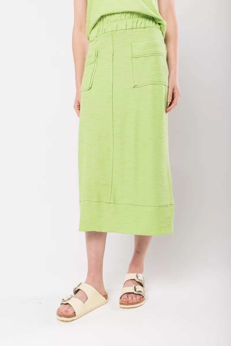 Hidrogênio - LIGHT GREEN COS MIDI SKIRT WITH ELASTIC BAND AND THREAD POCKETS - 20130462 Hidrogênio - LIGHT GREEN COS MIDI SKIRT WITH ELASTIC BAND AND THREAD POCKETS - 20130462
