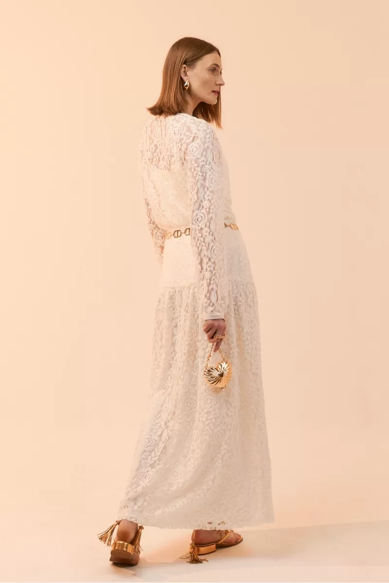 Hidrogênio - LONGUETTI LACE SKIRT WITH OFF-WHITE BRIDGE - 20091018 Hidrogênio - LONGUETTI LACE SKIRT WITH OFF-WHITE BRIDGE - 20091018