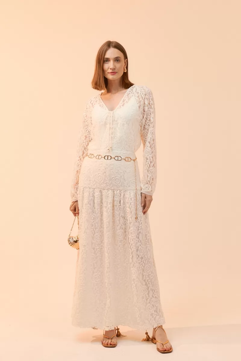 Hidrogênio - LONGUETTI LACE SKIRT WITH OFF-WHITE BRIDGE - 20091018 Hidrogênio - LONGUETTI LACE SKIRT WITH OFF-WHITE BRIDGE - 20091018