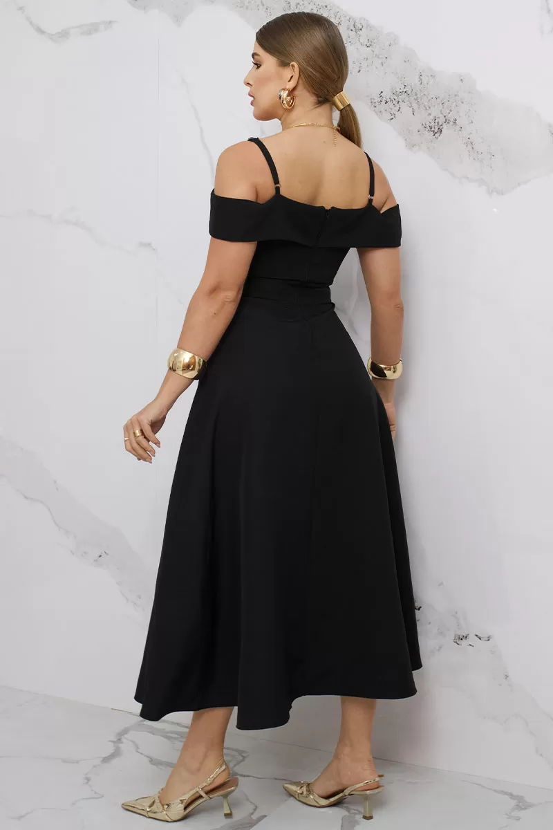 Miss Misses - Flavia Shoulder to Shoulder Dress with Black Strap - 54294001 Miss Misses - Flavia Shoulder to Shoulder Dress with Black Strap - 54294001