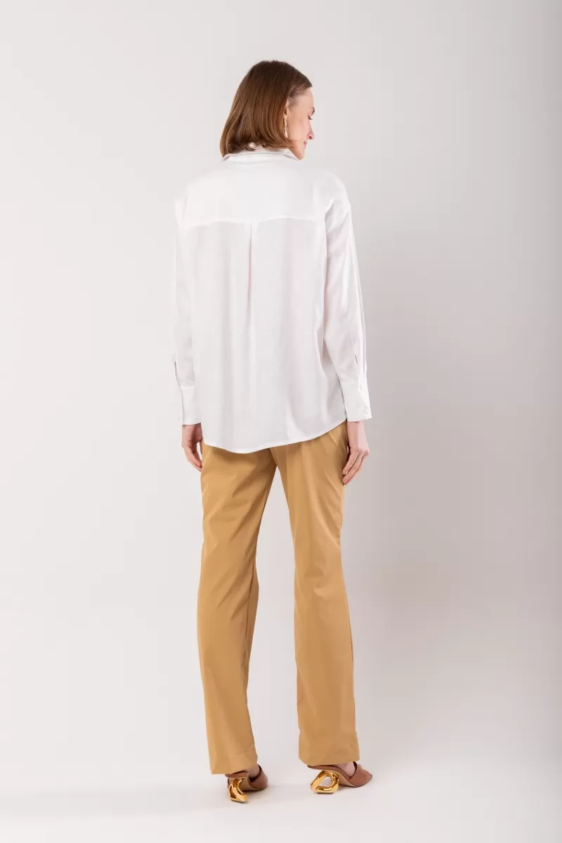 Hidrogênio - WHITE BLENDED LINEN OVERSIZED SHIRT - 20040002 Hidrogênio - WHITE BLENDED LINEN OVERSIZED SHIRT - 20040002
