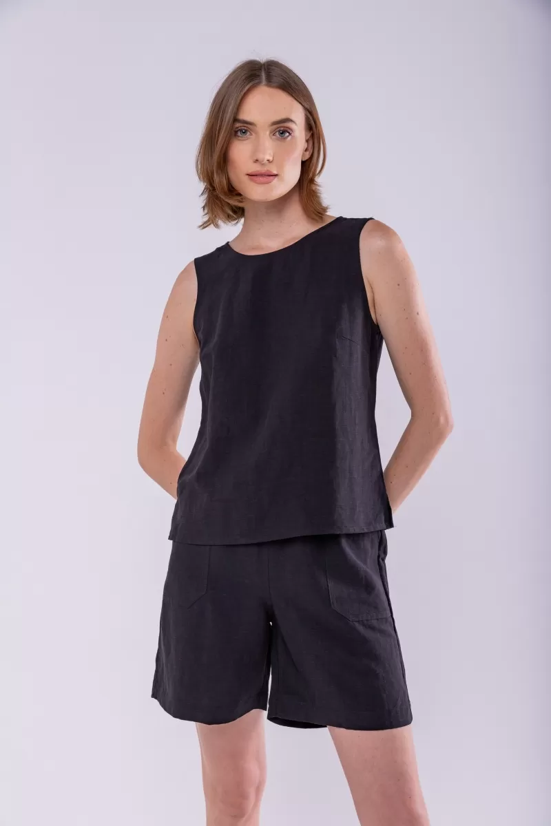 Hidrogênio - BLACK TANK TOP WITH DARTS - 19927001