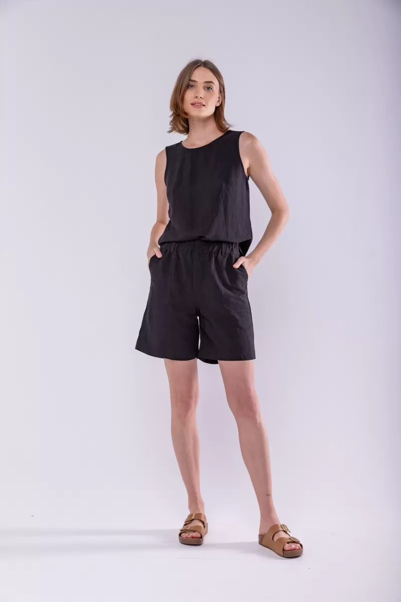 Hidrogênio - BLACK TANK TOP WITH DARTS - 19927001