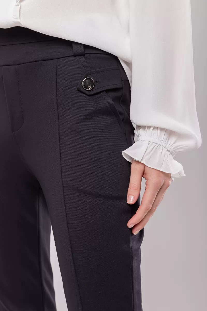 Hidrogênio - TERESA BLACK FISHERMAN PANTS WITH MARTINGALES AND POCKETS - 20124001 Hidrogênio - TERESA BLACK FISHERMAN PANTS WITH MARTINGALES AND POCKETS - 20124001